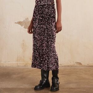 Anthropologie sequin skirt Nekane NKN skirt‎ velvet Black Pink metallic XS XXS